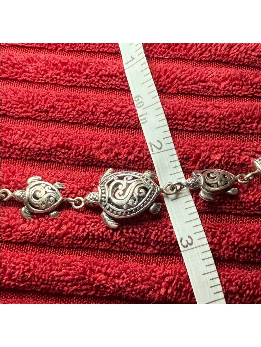 ATI 925 Sterling Silver Bali-Style Turtle Charm Bracelet – Adjustable - Picture 12 of 13